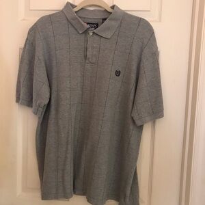 Chaps XL polo, gray w/black checkered pattern.